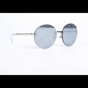 Chanel Silver mirrored sunglasses.